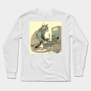 Futuristic Bio Machine Cyborg Future Cat Long Sleeve T-Shirt